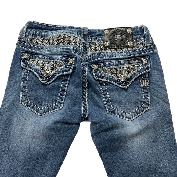 Miss‎ Me Jeans Bootcut JP5908BV Embellished Bling Flap Pocket Women's 27 Denim - Picture 14 of 14